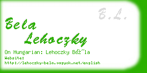 bela lehoczky business card